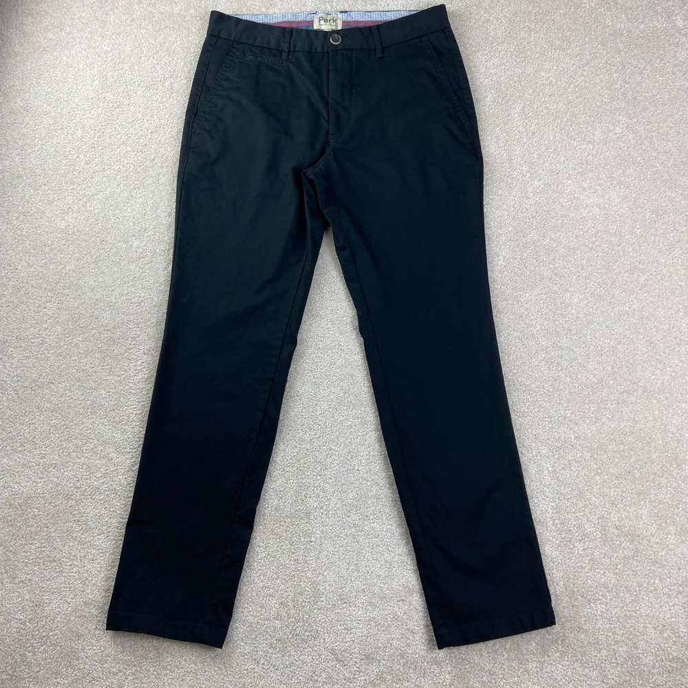 Perk Chino Pants Mens 32x29 Black Slim Fit Stretch Cotton Blend Casual